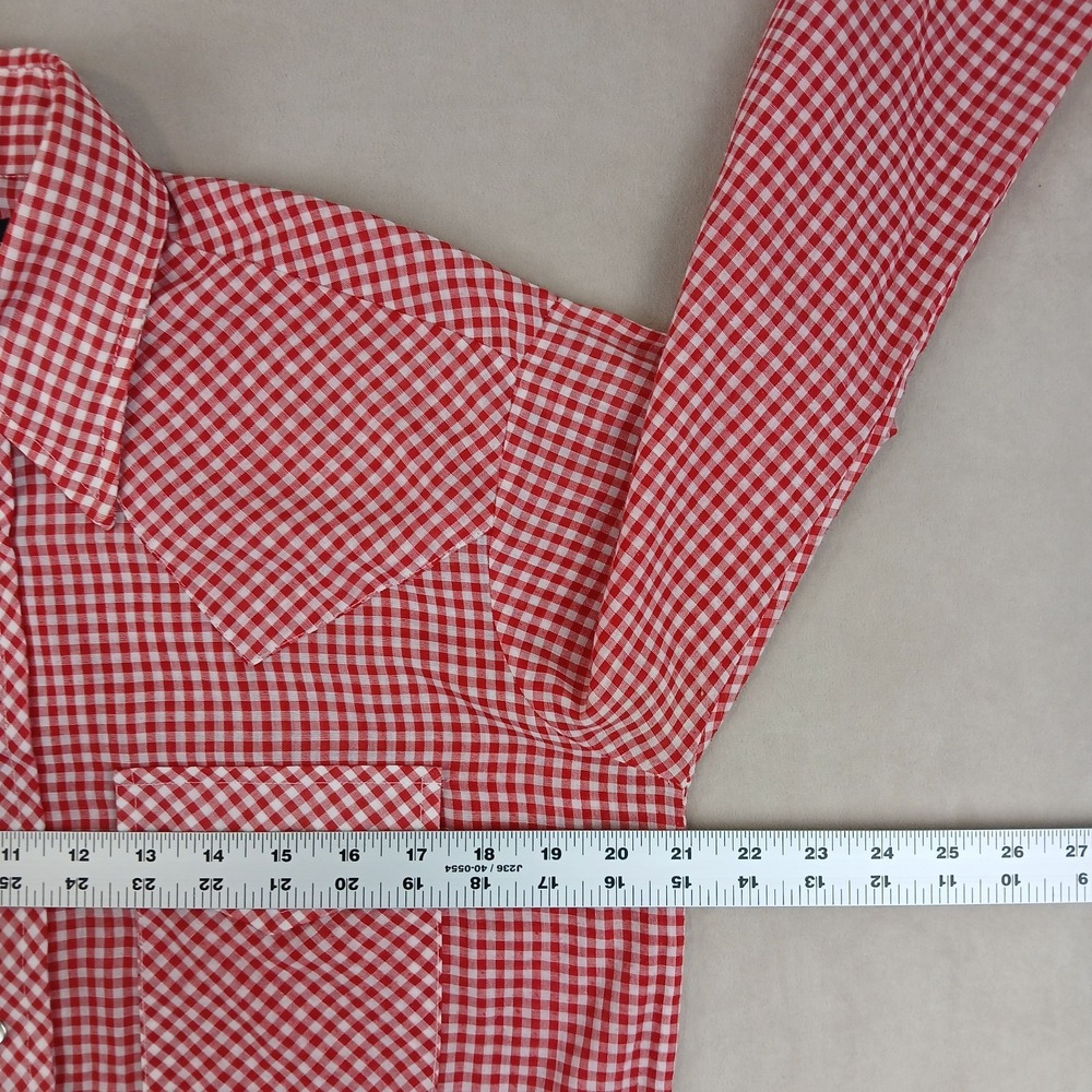 VTG Montgomery Ward 15-15.5 Medium Mens Shirt Western Dagger Collar 70s 21x26 - Picture 6 of 14